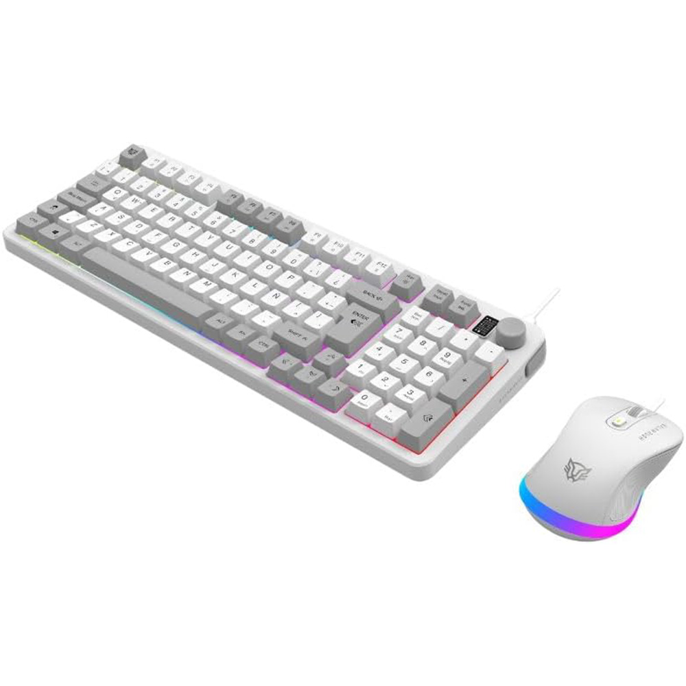 KIT 2 EN 1 USB BALAM RUSH SQUAD CONQUEST KG515 BLANCO TECLADO 85% + MOUSE 7200DPI RGB BR-940450