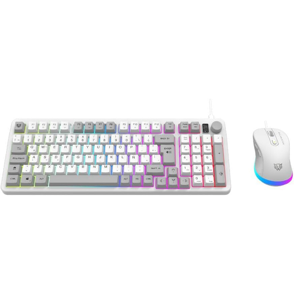 KIT 2 EN 1 USB BALAM RUSH SQUAD CONQUEST KG515 BLANCO TECLADO 85% + MOUSE 7200DPI RGB BR-940450