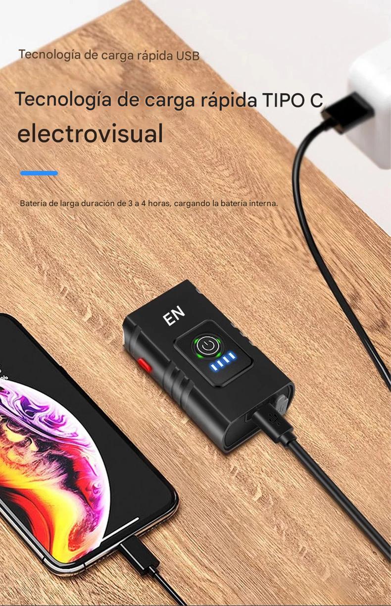 Luz bicicleta USB recargable luces LED bicicleta 6 modos linterna faro lámpara delantera.