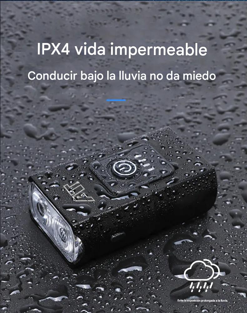 Luz bicicleta USB recargable luces LED bicicleta 6 modos linterna faro lámpara delantera.