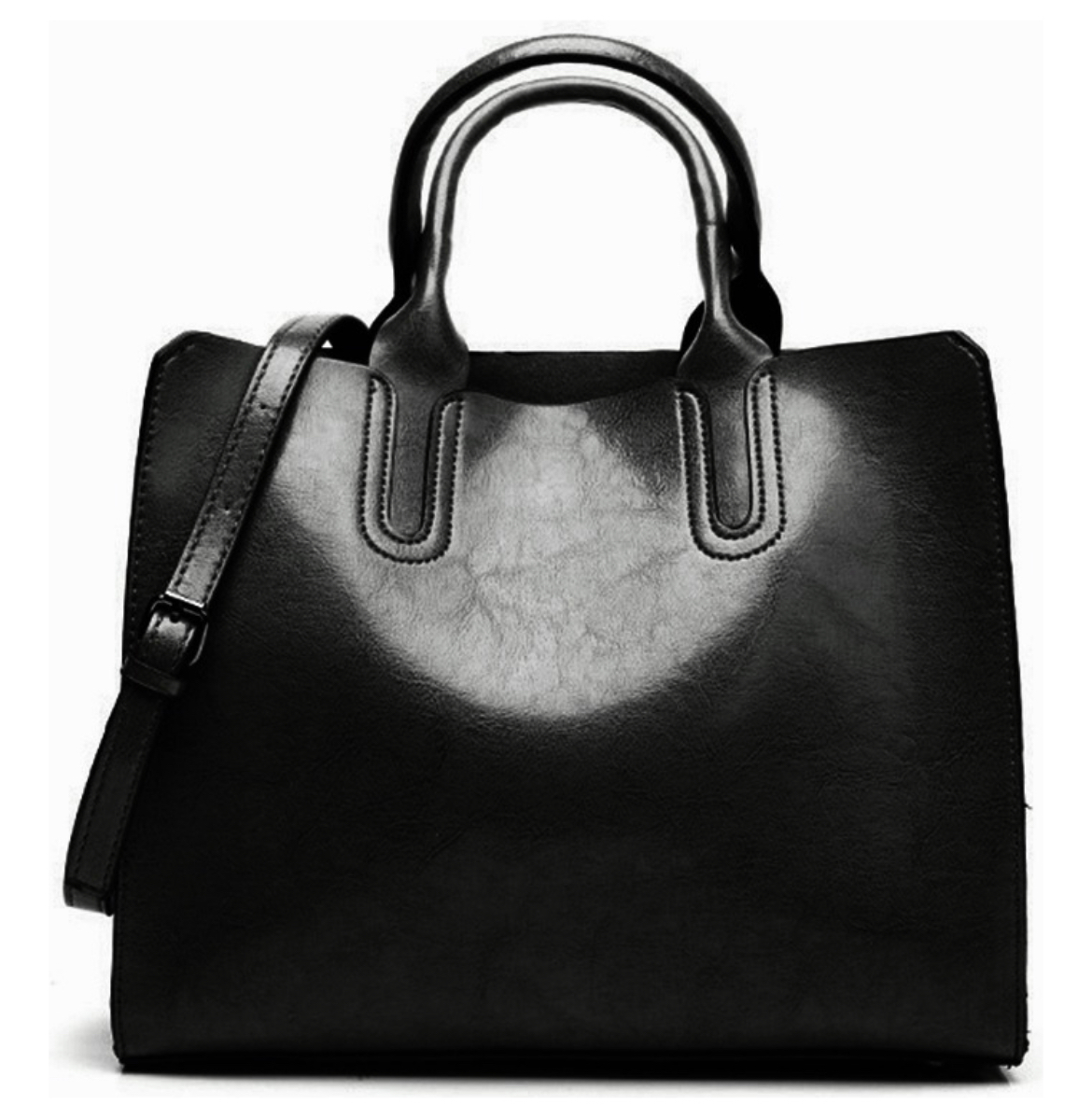 Bolso Weituro De Hombro Con Asa Superior Cuero Pu De Bolsas De Mujer Color Negro