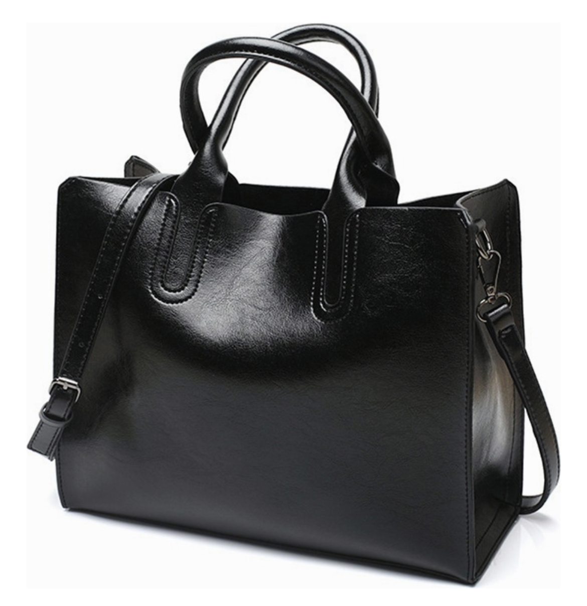 Bolso Weituro De Hombro Con Asa Superior Cuero Pu De Bolsas De Mujer Color Negro