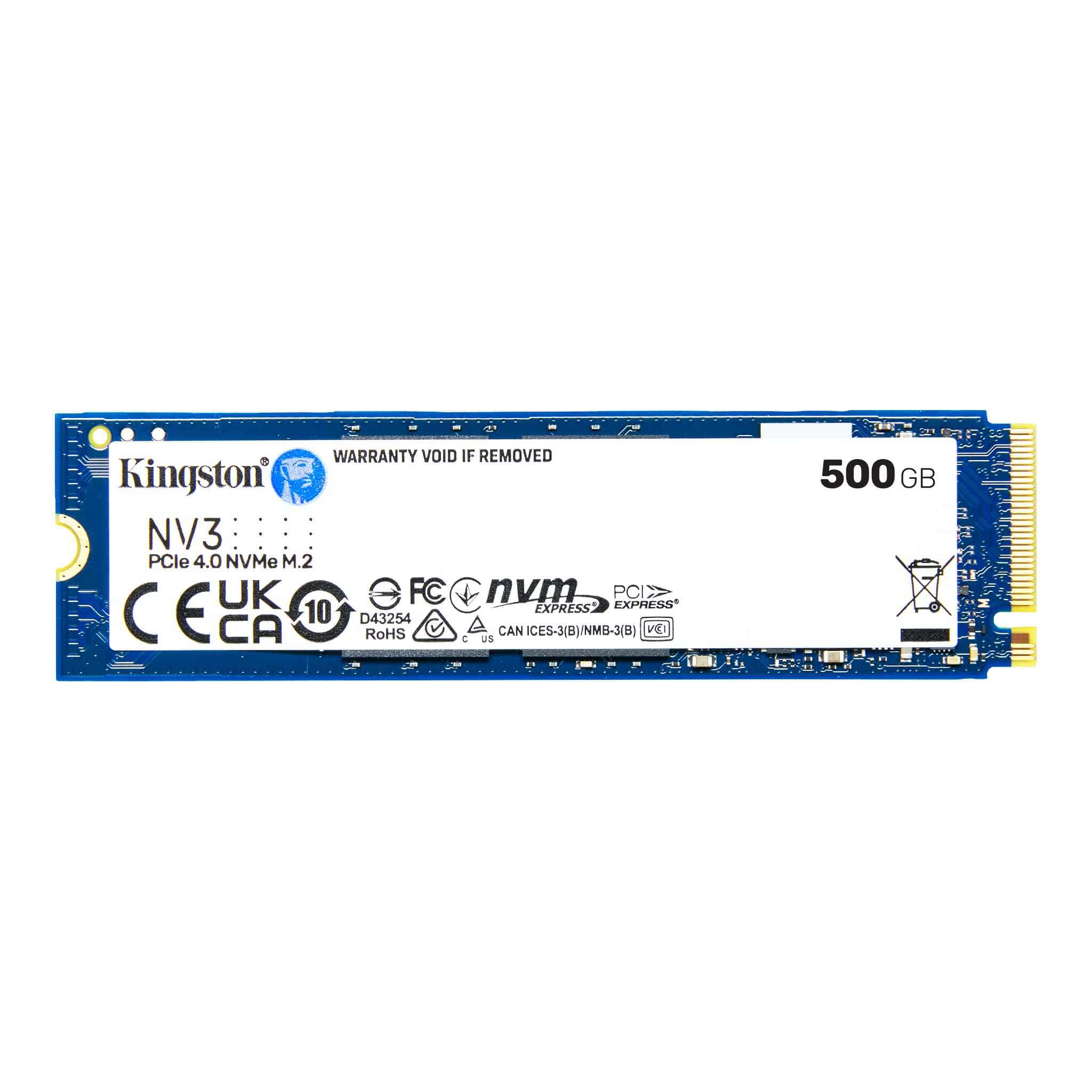 Unidad de Estado Sólido Kingston NV3 de 500 GB, M2 2280, NVMe PCIe Gen 4X4, 5000/3000 MB/s