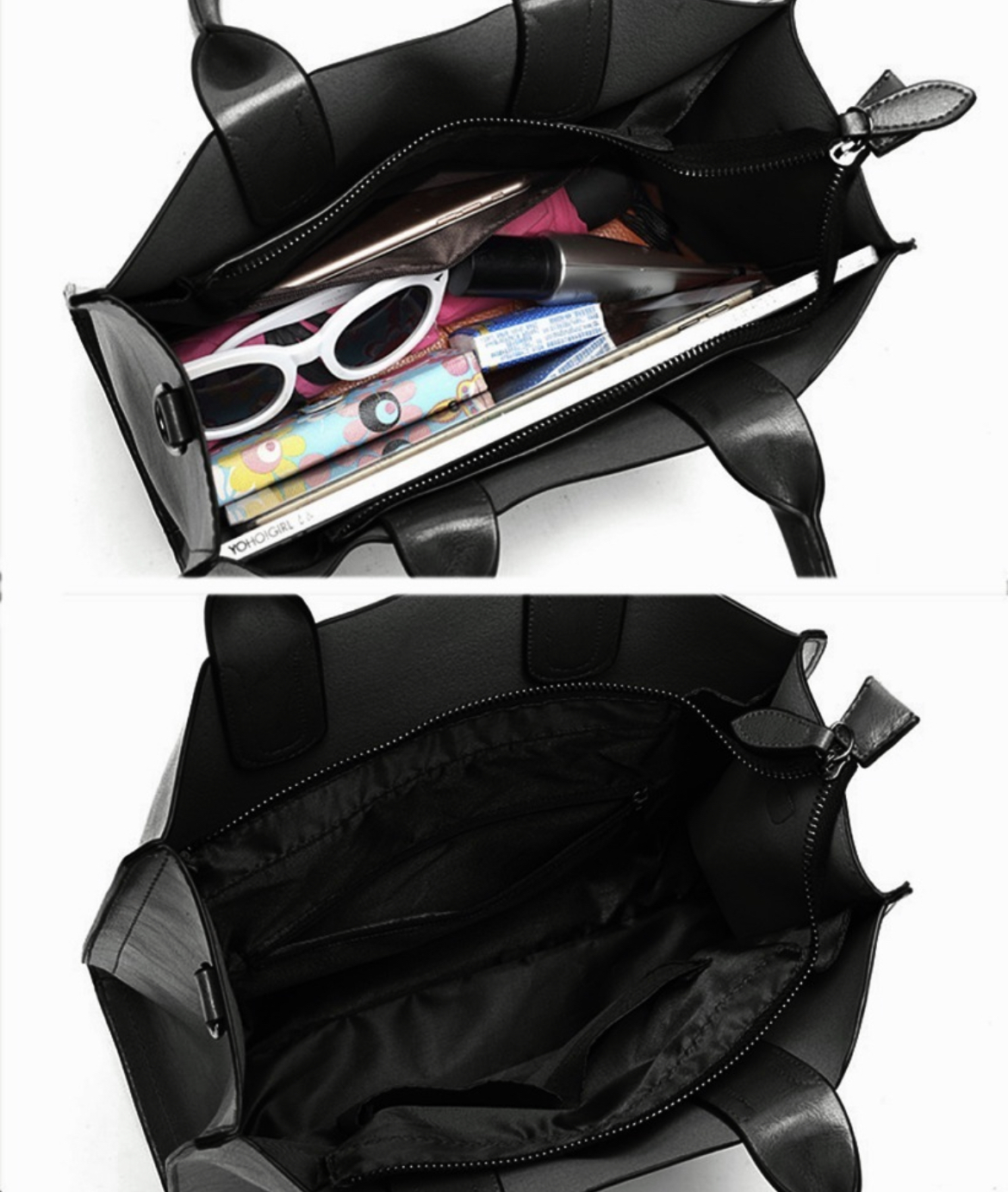 Bolso Weituro De Hombro Con Asa Superior Cuero Pu De Bolsas De Mujer Color Negro