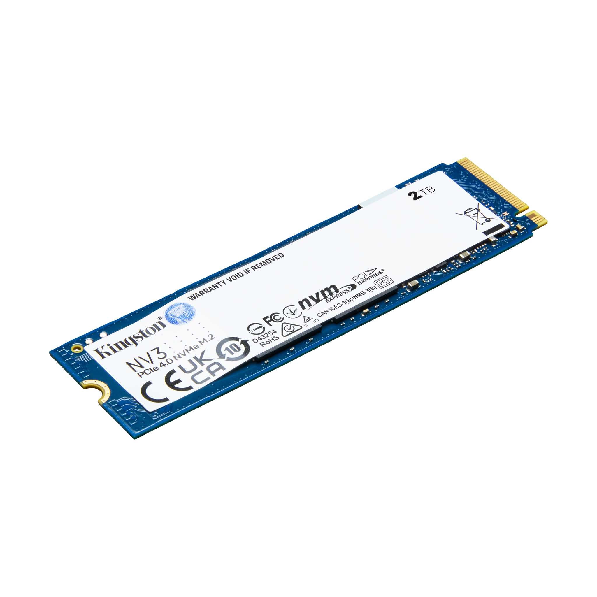 Unidad de Estado Sólido Kingston NV3 de 2 TB, M2 2280, NVMe PCIe Gen 4X4, 6000/5000 MB/s