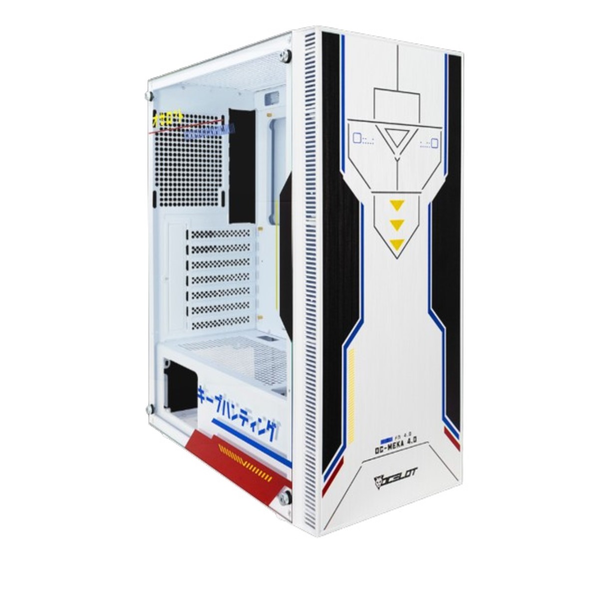Gabinete Ocelot Gaming OC-MEKA 4.0 Ventana Midi-Tower ATX/EATX/ITUSB 3.0 2.0 3 Ventiladores Blanco