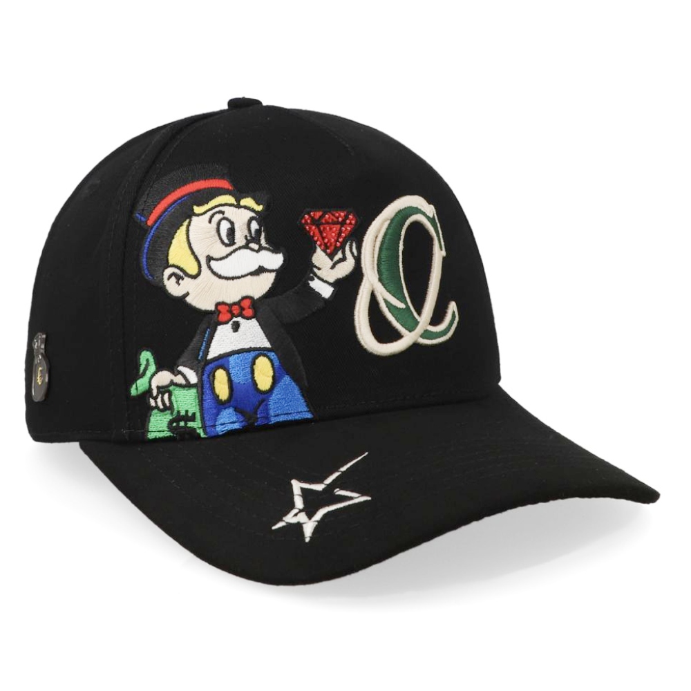 Gorra Cash Only Curva Monopoly Diamond Negro 22025008