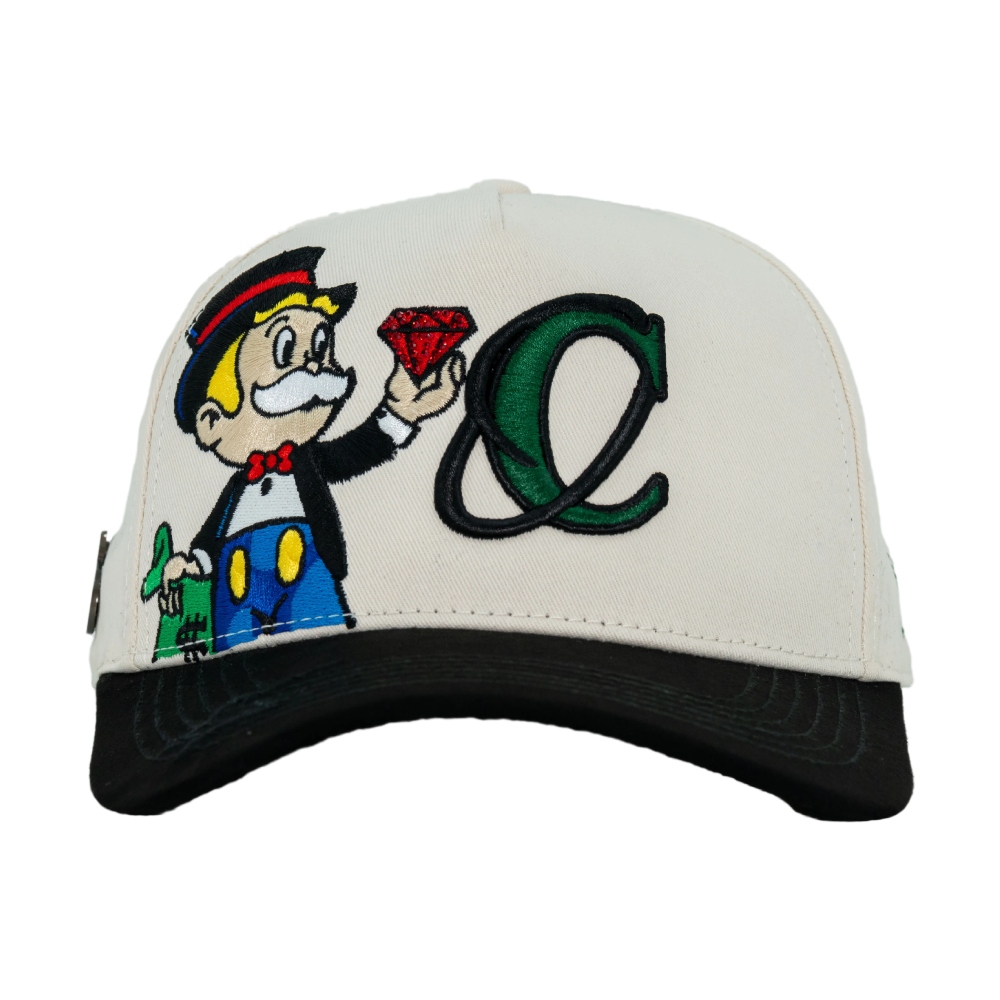 Gorra Cash Only Curva Monopoly Diamond Beige-Negro 22025001