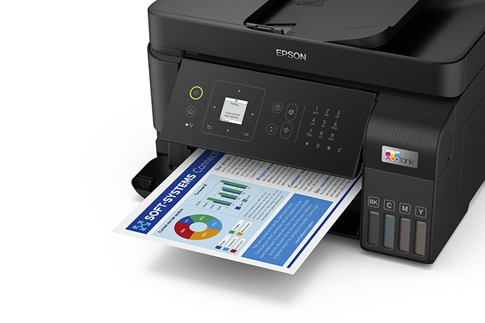 Multifuncional Epson EcoTank L5590, Color, Inyección, Tanque de Tinta, Inalámbrico, Print/Copy/Scan/Fax.