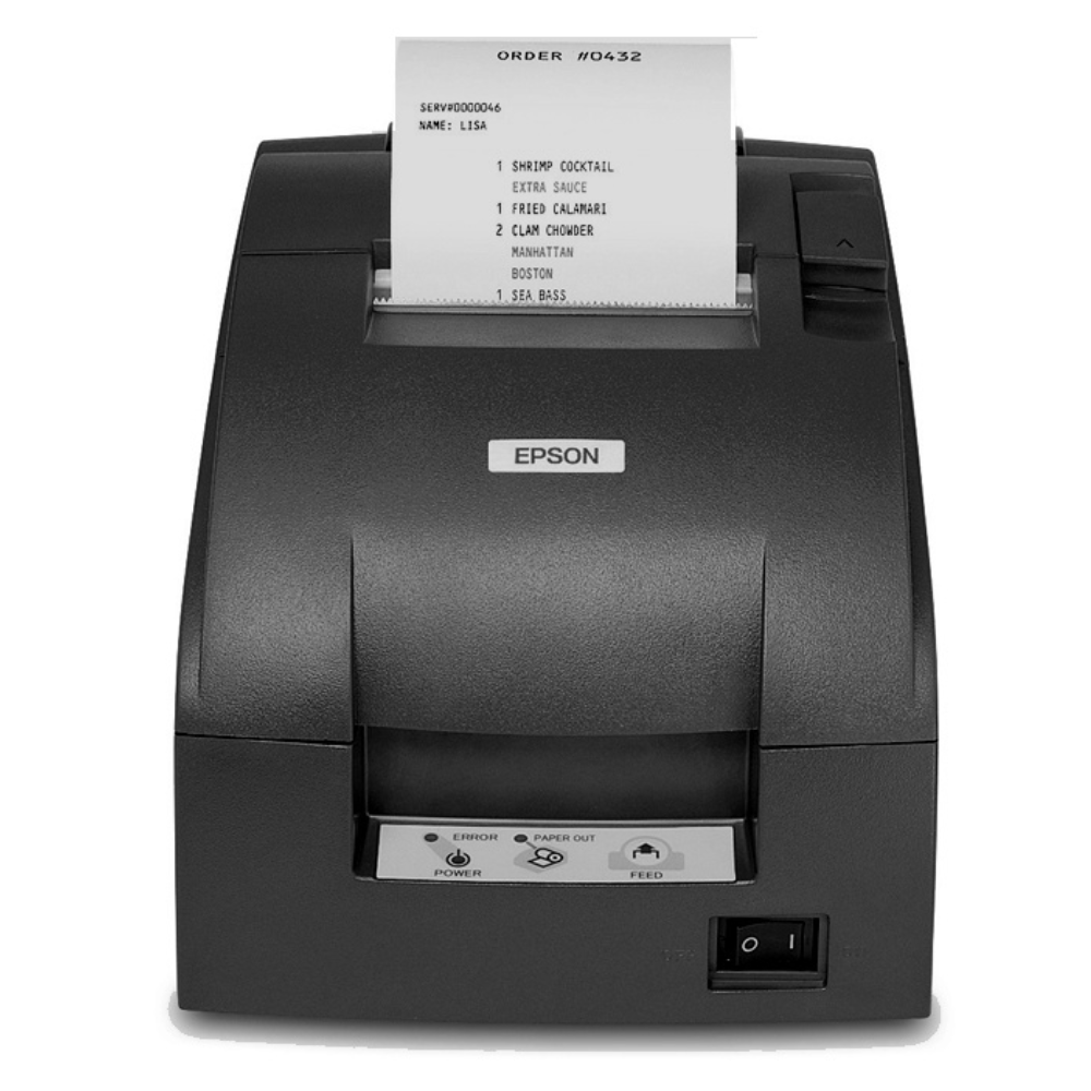 Epson TM-U220D, Impresora de Tickets, Matriz de Puntos, Alámbrico, USB, Negro - incluye Fuente de Poder y Cable AC.