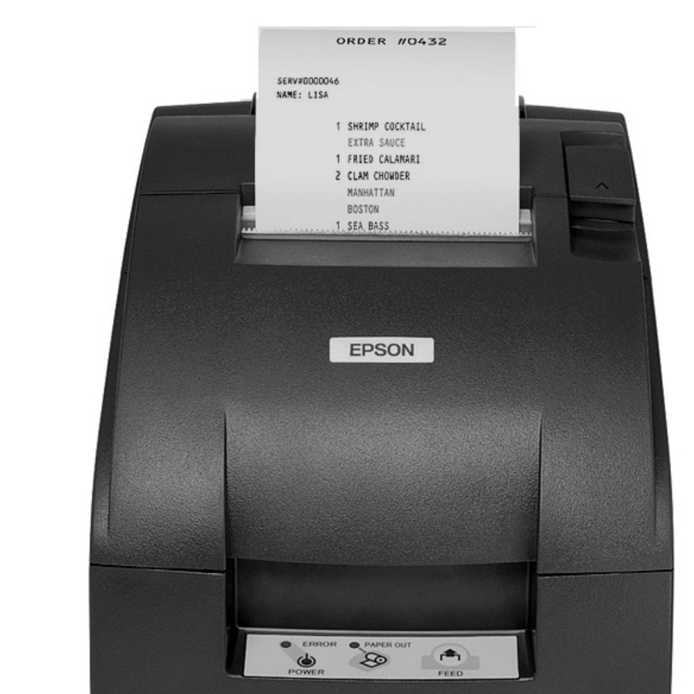 Epson TM-U220D, Impresora de Tickets, Matriz de Puntos, Alámbrico, USB, Negro - incluye Fuente de Poder y Cable AC.