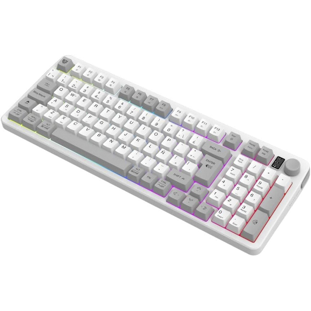 KIT 2 EN 1 WIFI BALAM RUSH SQUAD CONQUEST PRO KG525 BLANCO TECLADO 85% + MOUSE 7200DPI RGB BLUETOOTH RECARGABLE BR-940436
