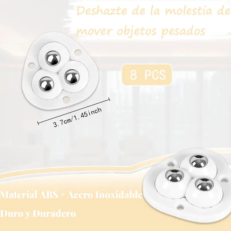 Ruedas Adhesivas Giratorias, Juego de 4, Deslizamiento Suave y Alta Resistencia