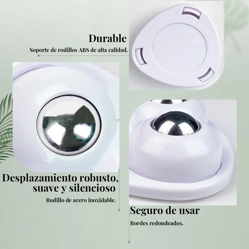Ruedas Adhesivas Giratorias, Juego de 4, Deslizamiento Suave y Alta Resistencia