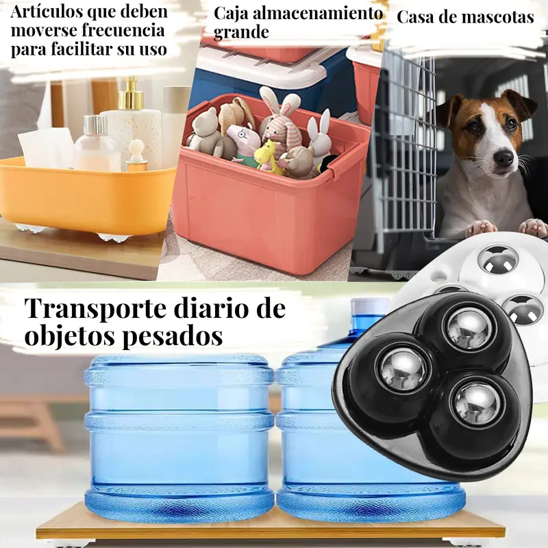 Ruedas Adhesivas Giratorias, Juego de 4, Deslizamiento Suave y Alta Resistencia