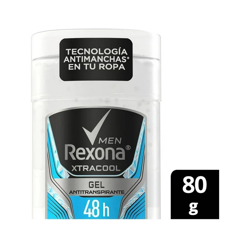 Desodorante en Gel Rexona Xtracool Hombre, 3 Piezas, Secado Rapido y Sin Manchas
