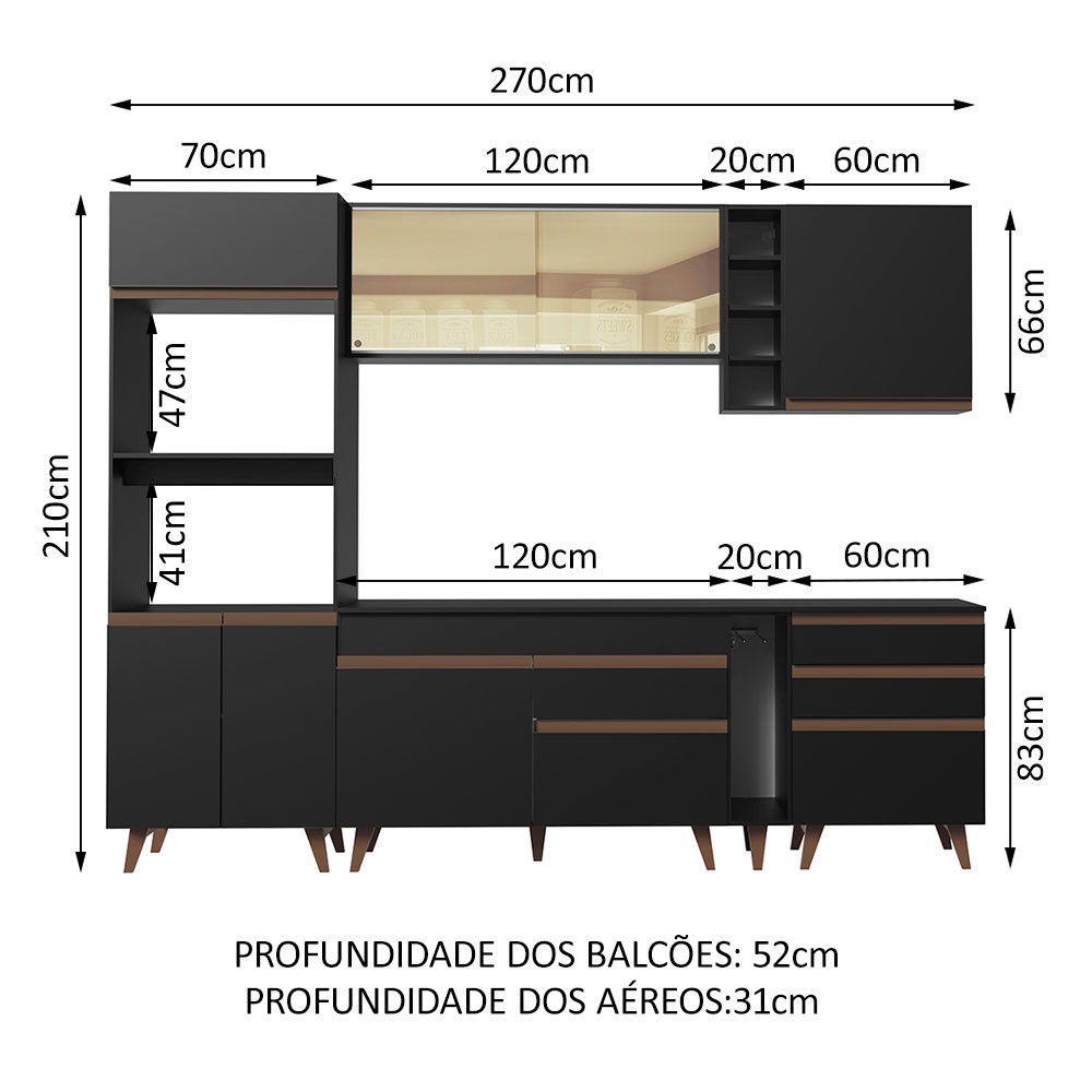 Cocina Integral Completa Modular Madesa Reims 270cm NN 01