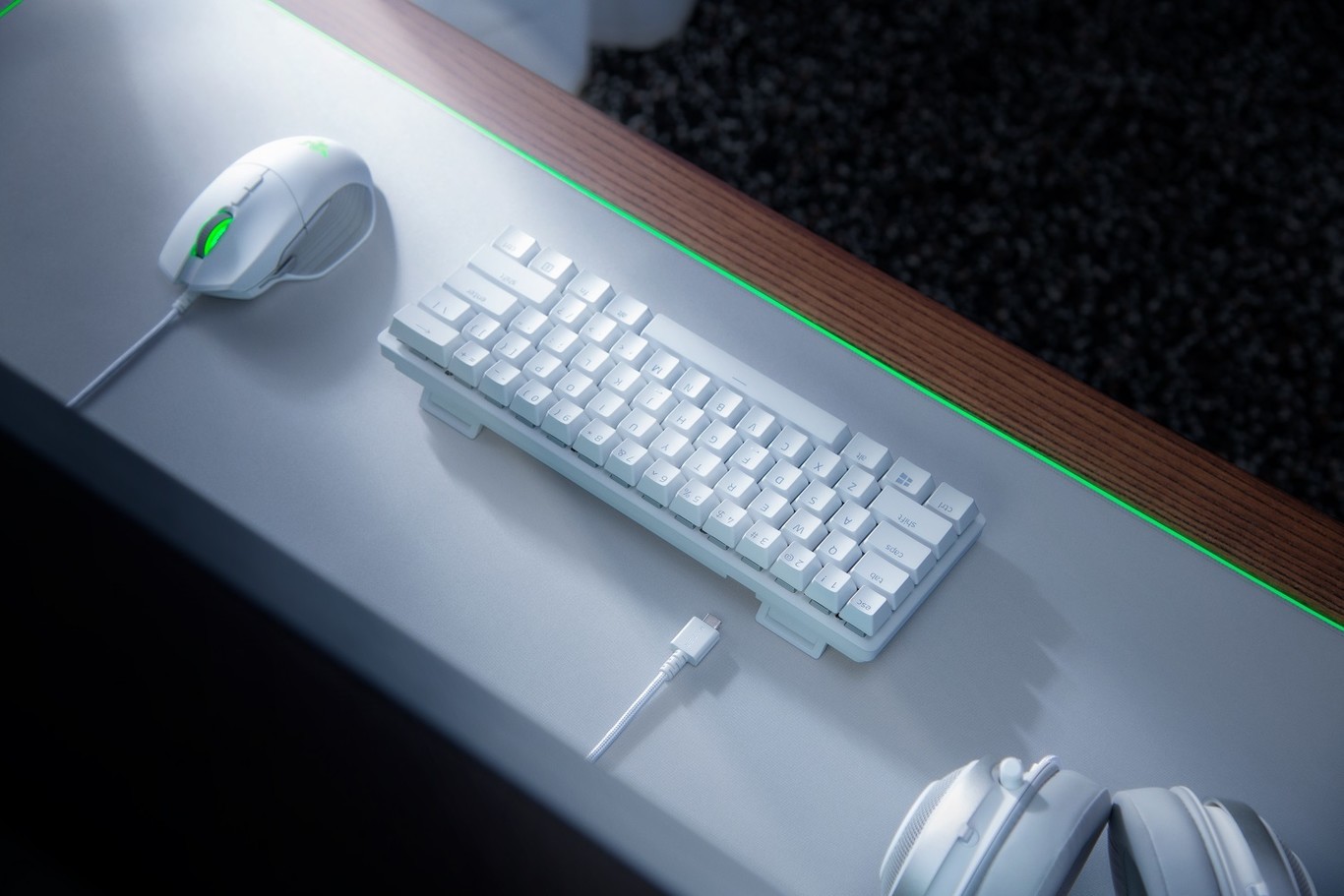 Teclado Razer Huntsman Mini Edición Especial Blanco Red Switch Excelente (Reacondicionado Garantía Incluida)