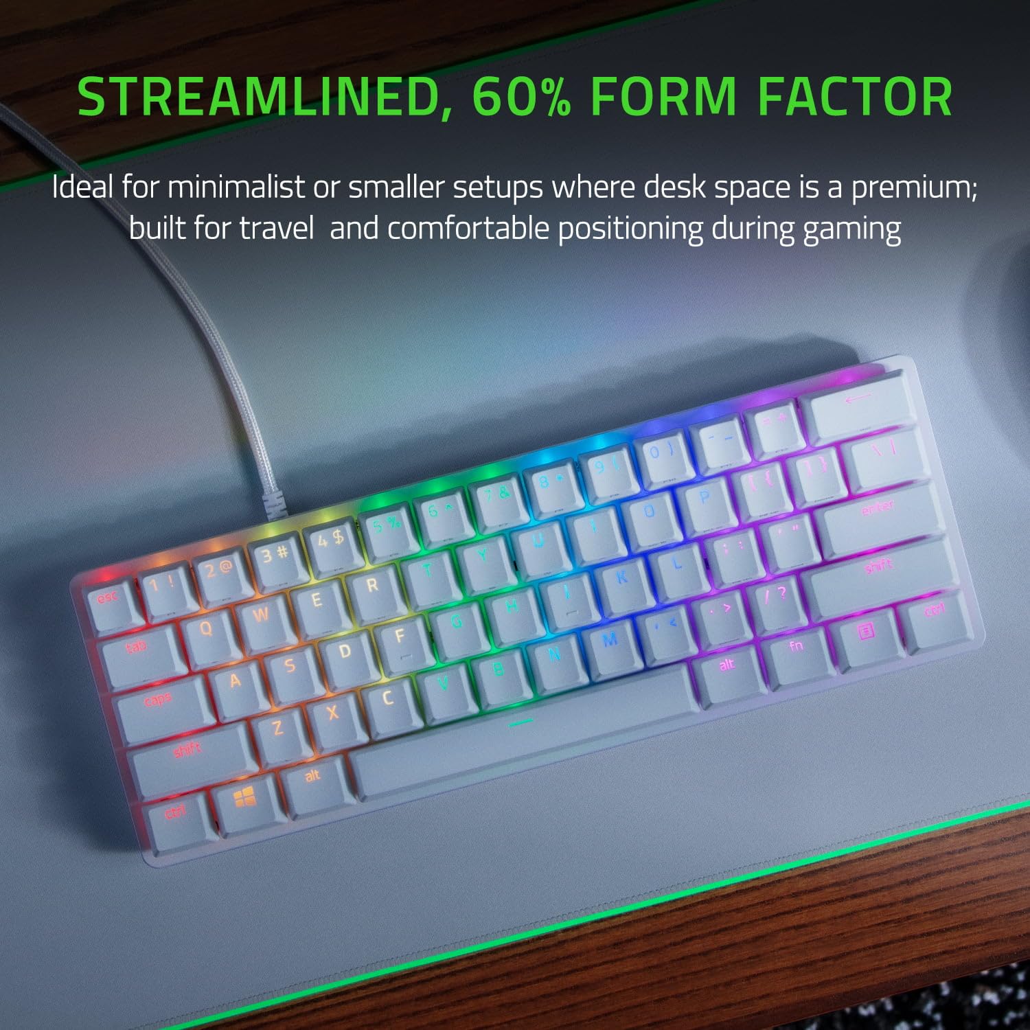 Teclado Razer Huntsman Mini Edición Especial Blanco Red Switch Excelente (Reacondicionado Garantía Incluida)