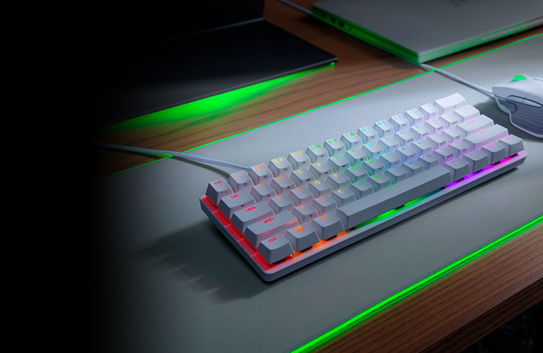 Teclado Razer Huntsman Mini Edición Especial Blanco Red Switch Excelente (Reacondicionado Garantía Incluida)