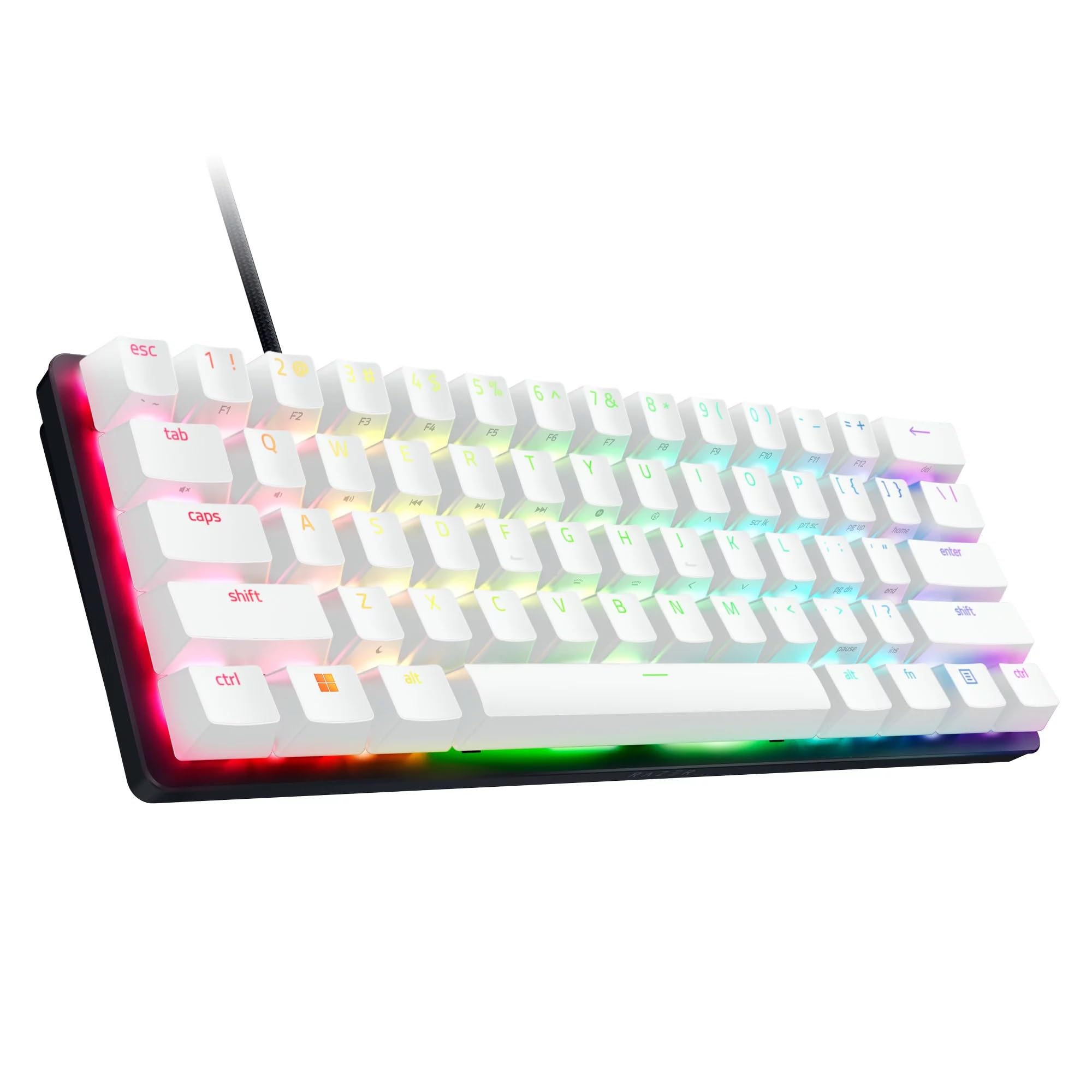 Teclado Razer Huntsman Mini Edición Especial Blanco Red Switch Excelente (Reacondicionado Garantía Incluida)