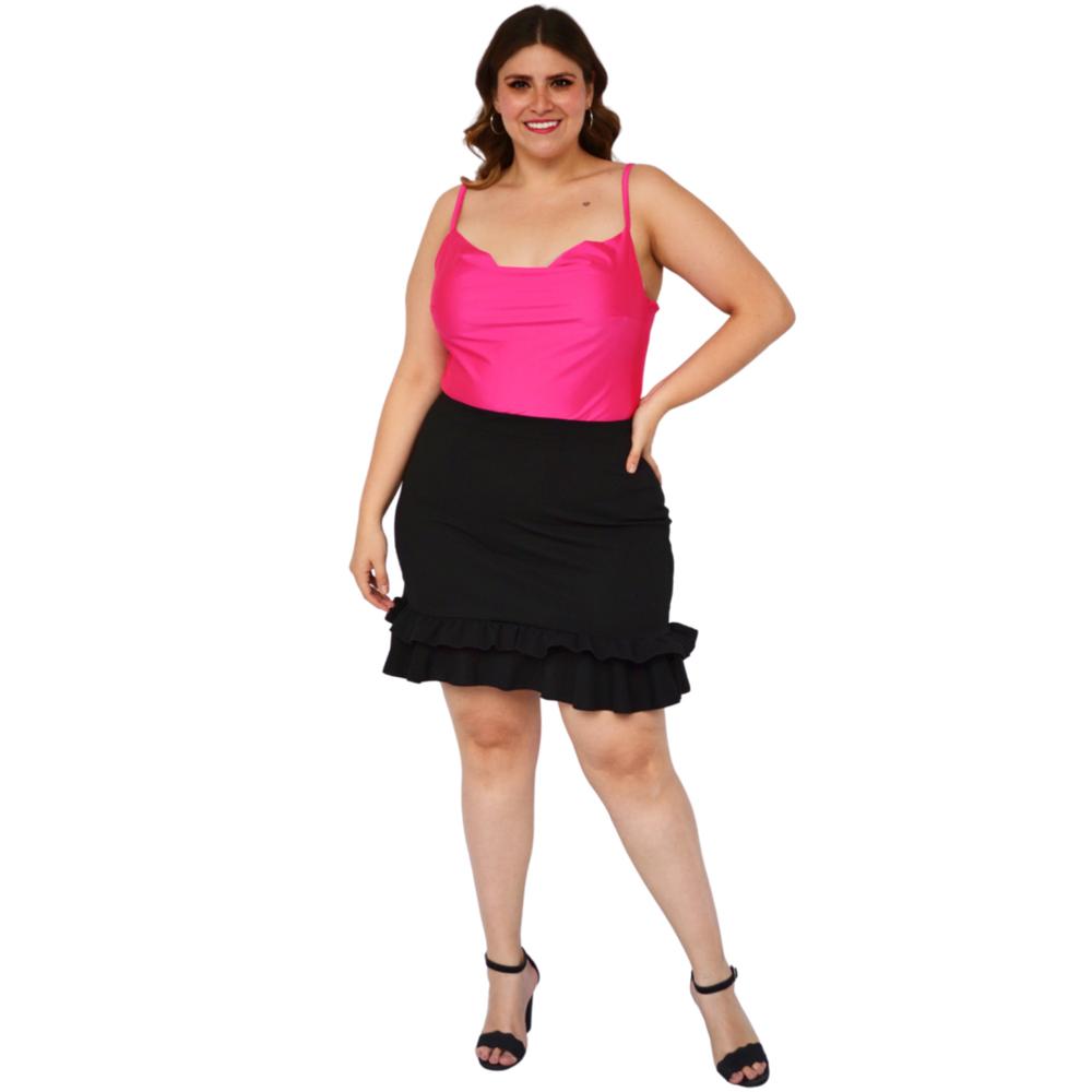 Falda corta talla extra, modelo 7036 (Negro)