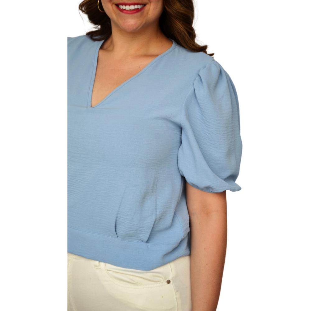 Blusa con abertura posterior (talla extra), modelo 0402 (Azul)