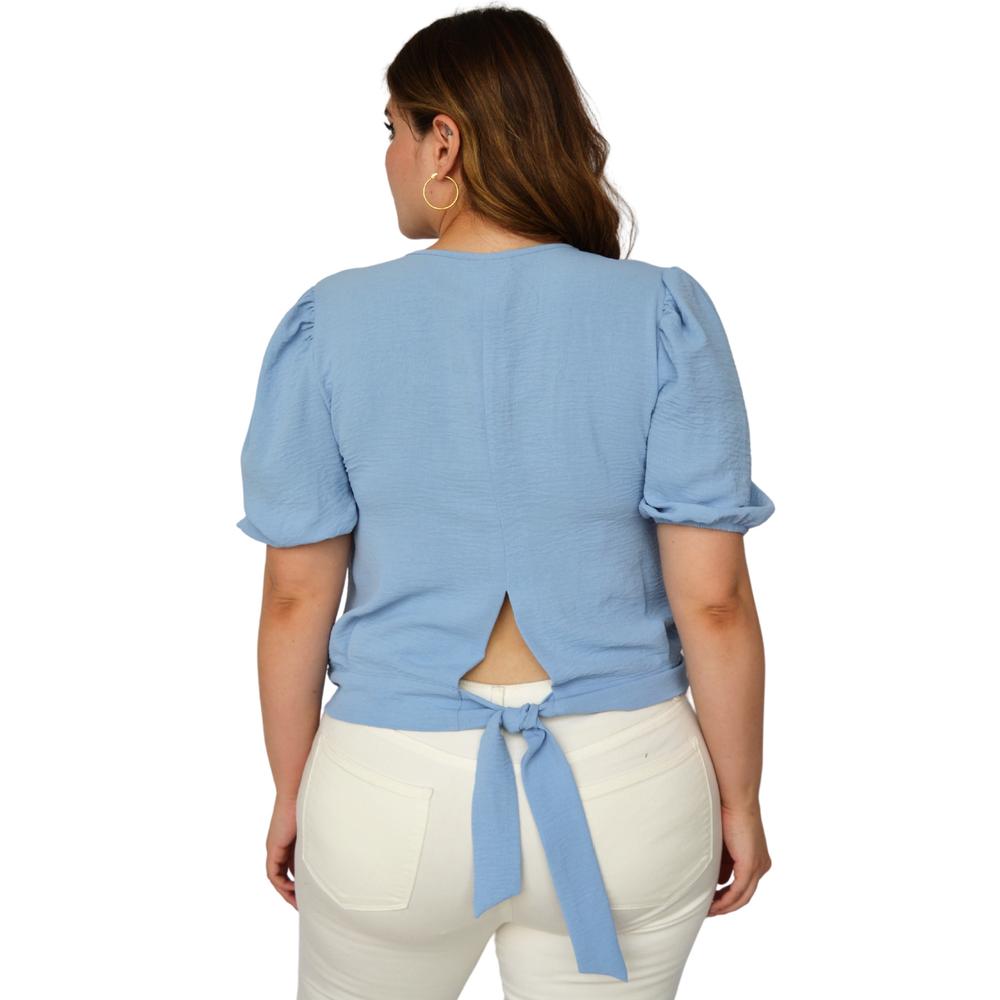 Blusa con abertura posterior (talla extra), modelo 0402 (Azul)