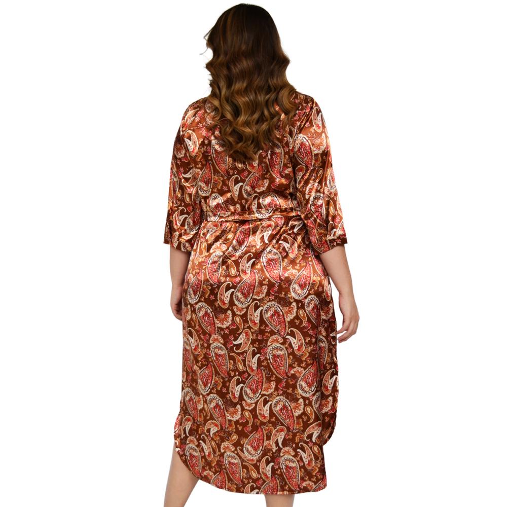 Vestido/Kimono de satin, Roman Fashion/Tallas Extras 1765 (Cafe)