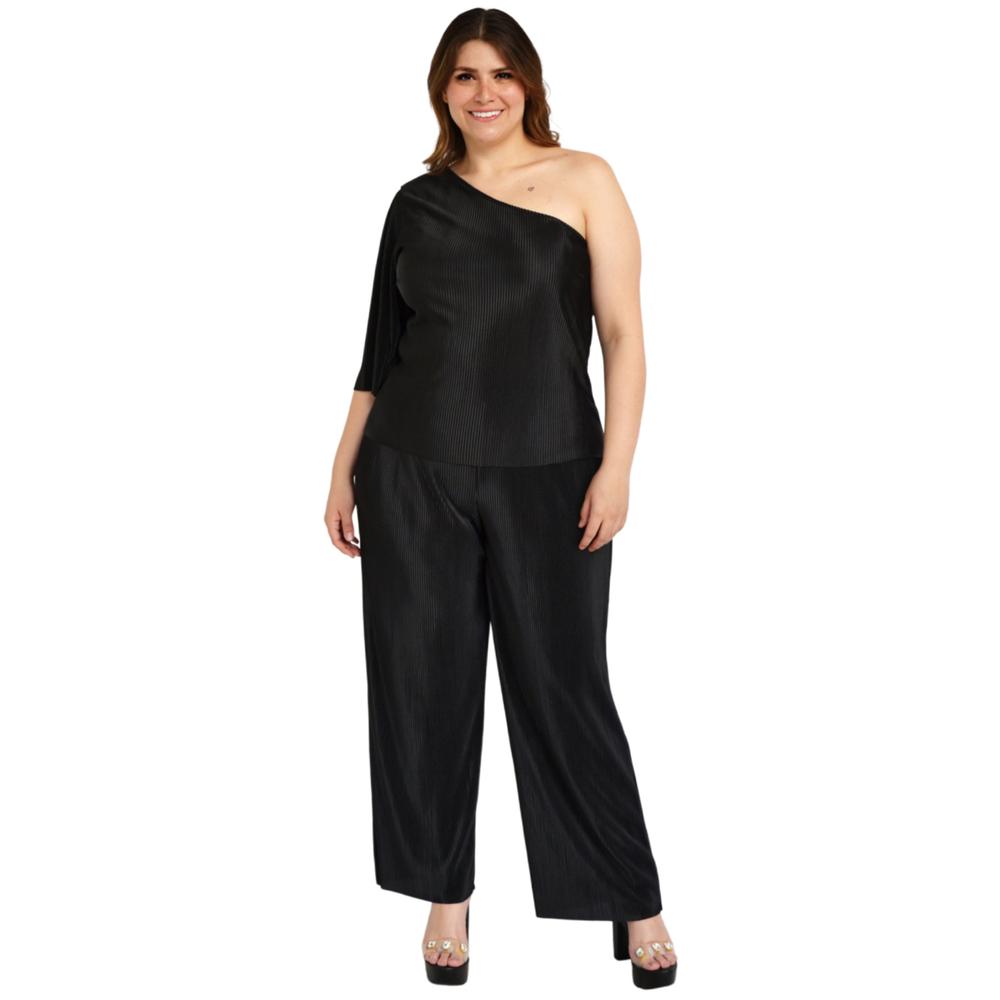 Conjunto plisado Roman Fashion/Tallas Extras, 0624 (Negro)