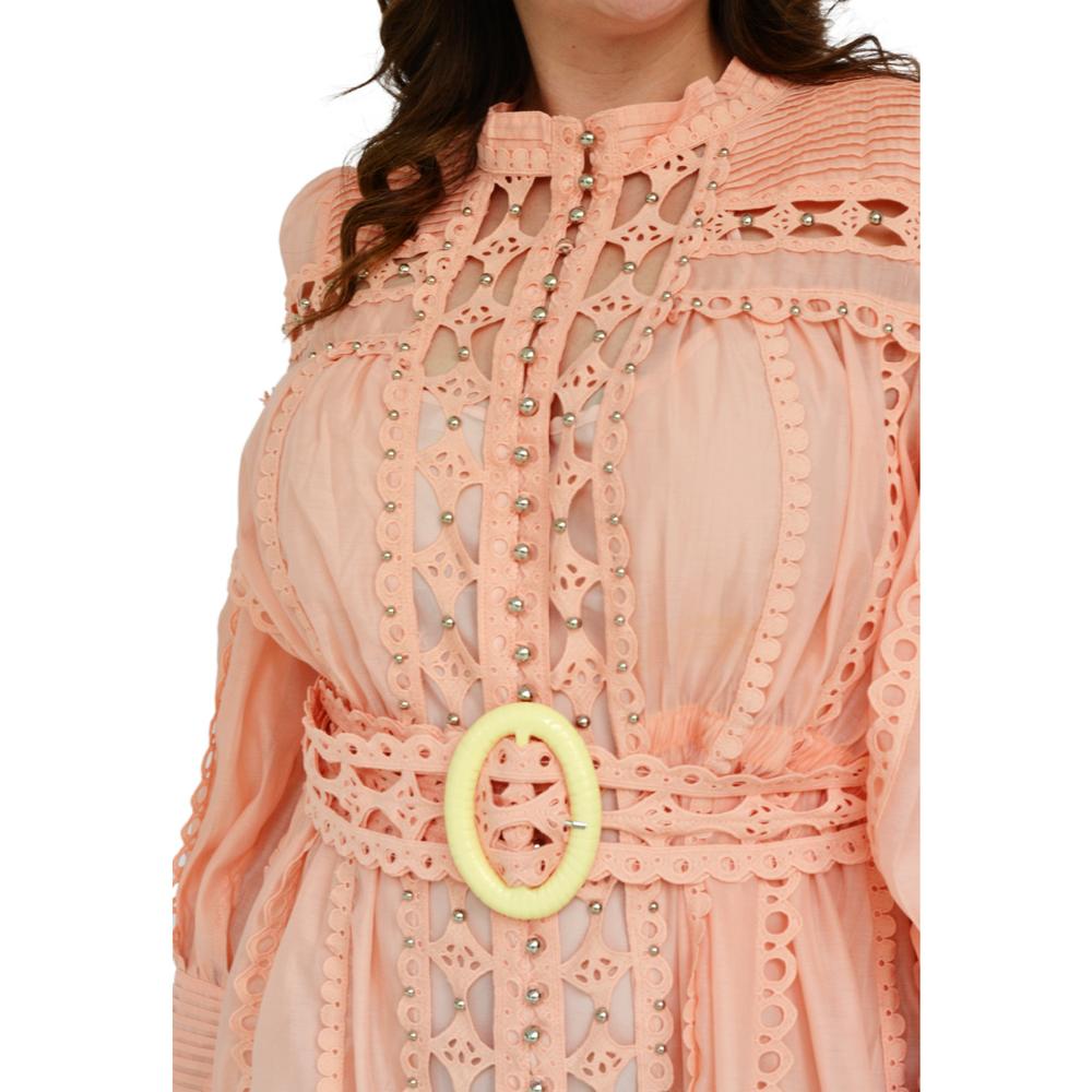 Vestido de chiffon Tallas Extras, 51807 (Durazno)