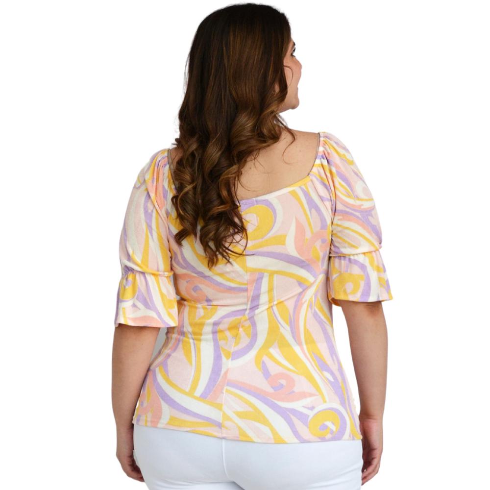 Blusa fresca Roman Fashion/Tallas Extras, 1828