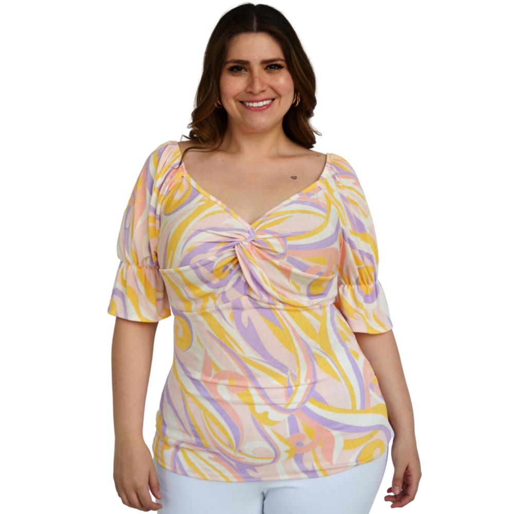 Blusa fresca Roman Fashion/Tallas Extras, 1828