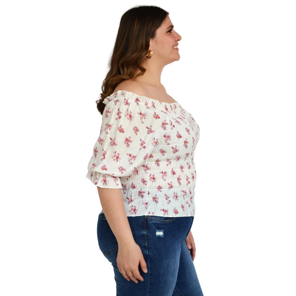 Blusa campesina Tallas Extras, 11459 (Blanco)