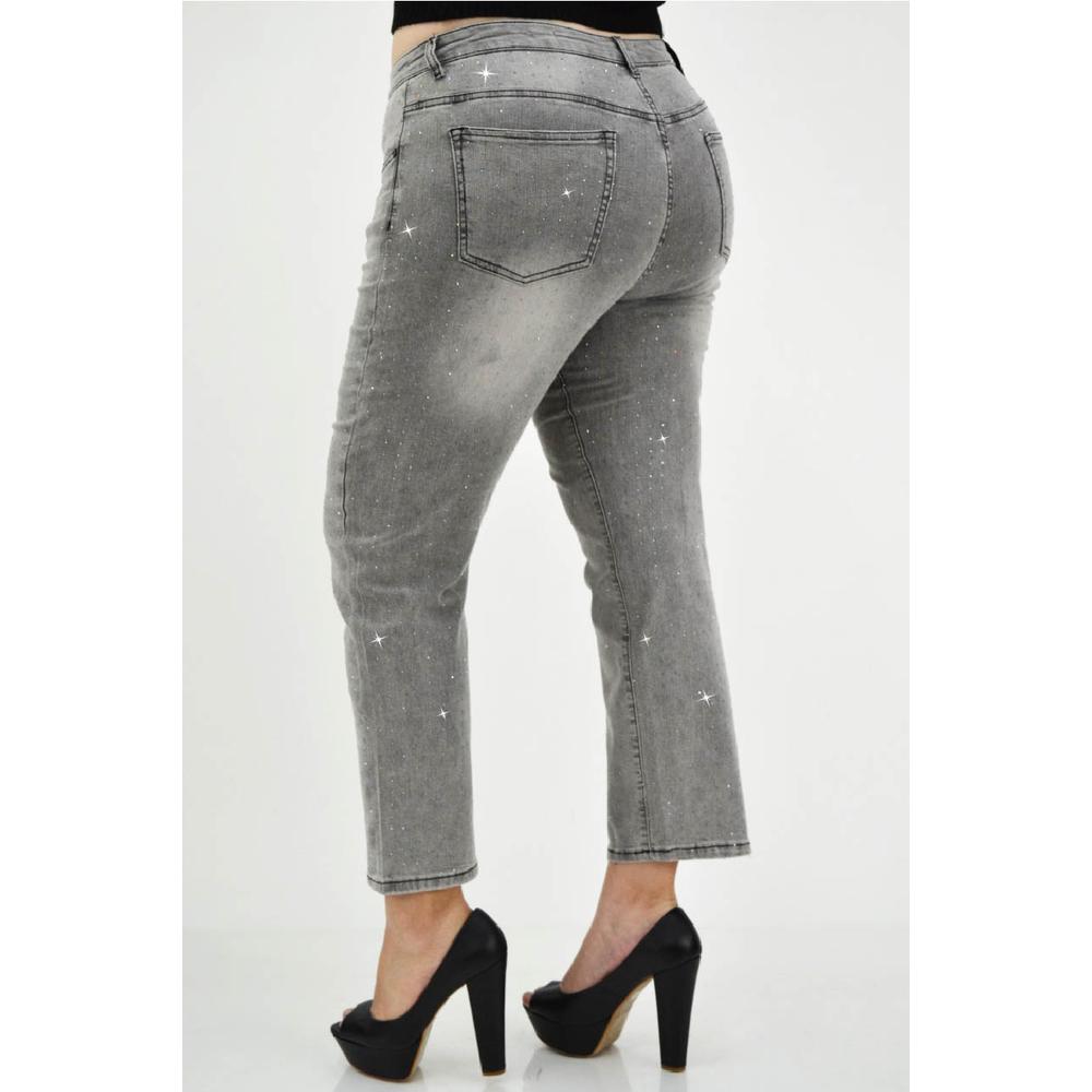 Mom jeans con brillo /Tallas Extras, 241 (Gris con brillos)