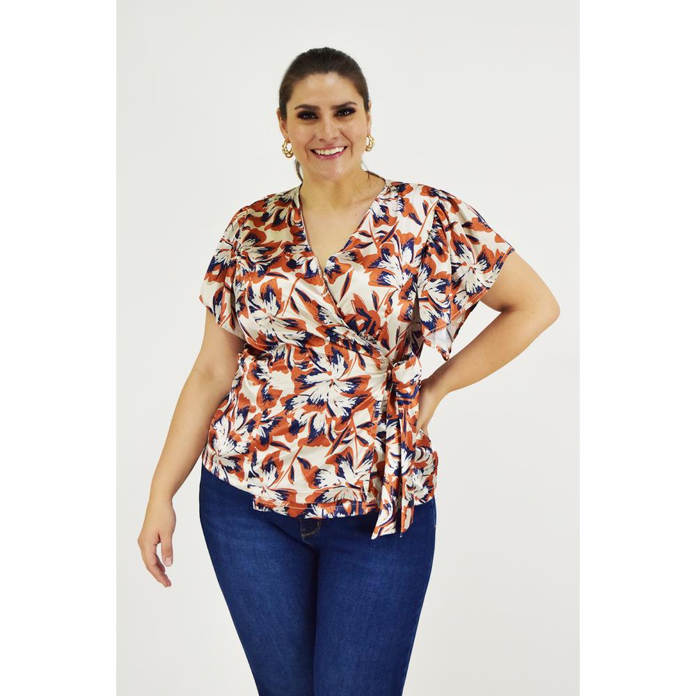 Blusa manga mariposa Roman Fashion /Tallas Extras, 1840 (Blanco)