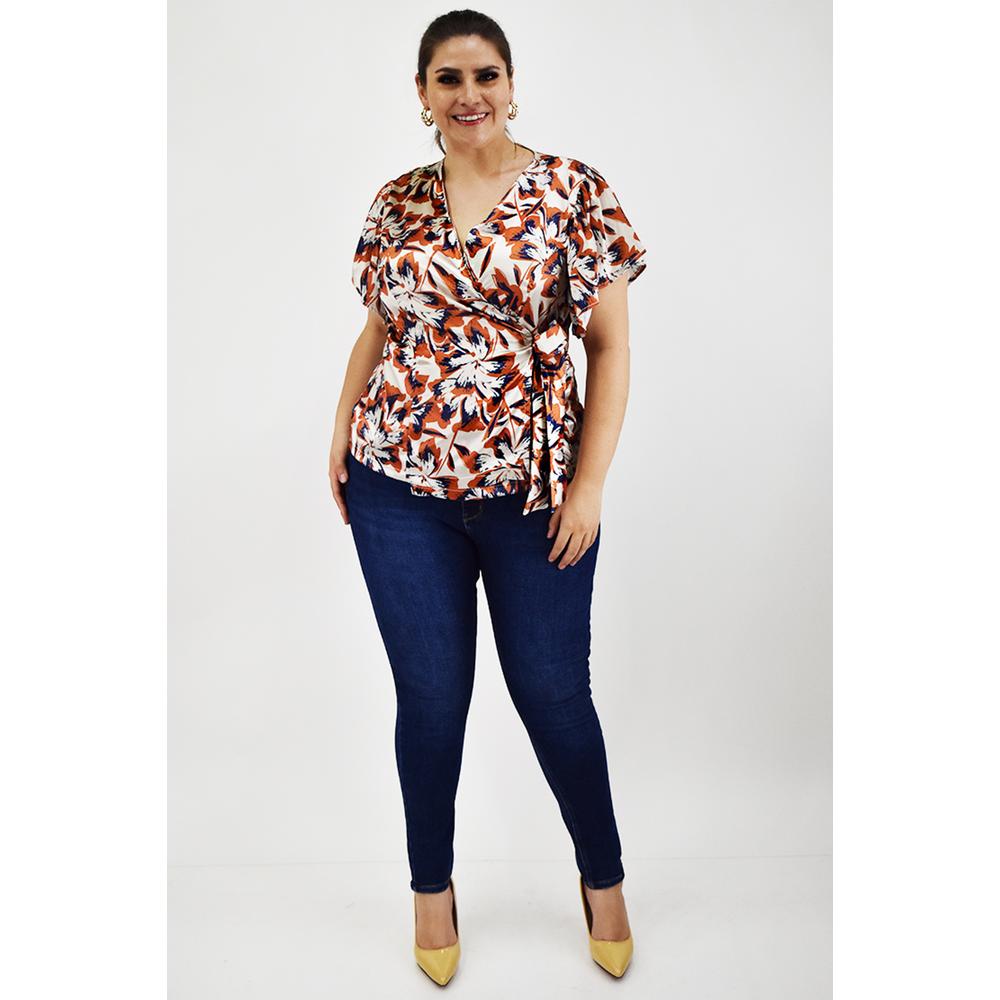 Blusa manga mariposa Roman Fashion /Tallas Extras, 1840 (Blanco)