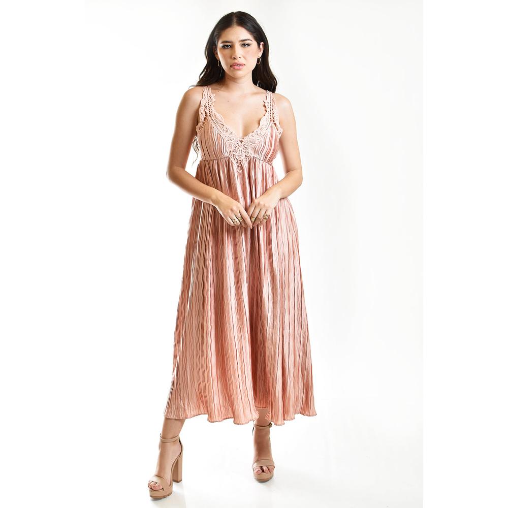 Vestido plisado con encaje Roman Fashion /Juvenil, 12632 (Palo de rosa)