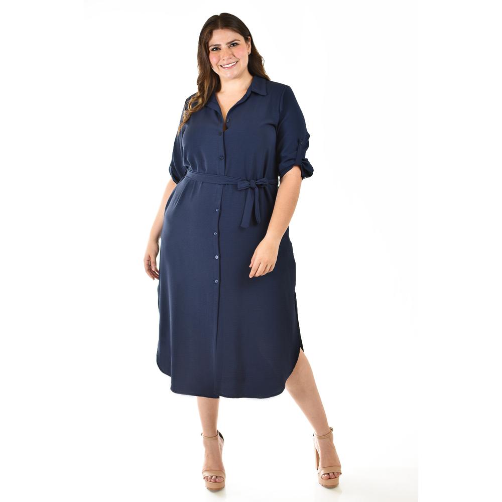 Vestido largo Roman Fashion /Tallas Extras, 1765 (Azul marino)