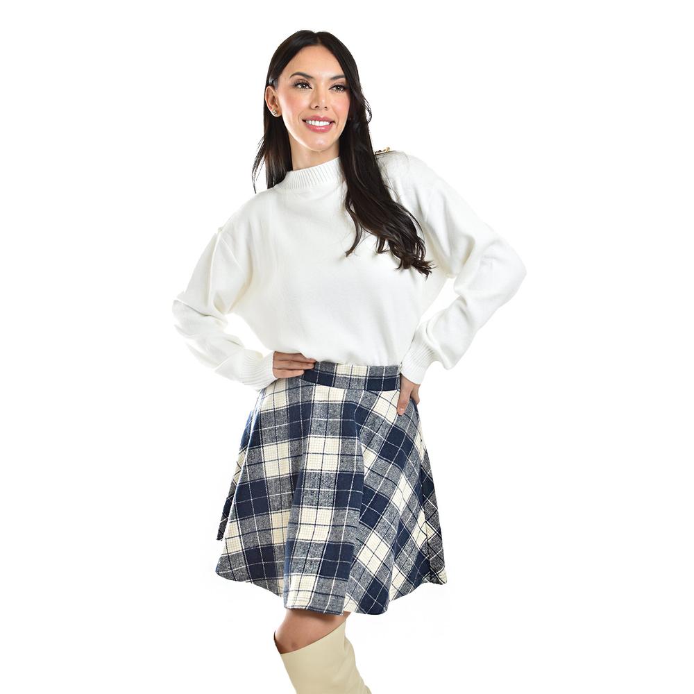 Falda a cuadros Roman Fashion / Juvenil, 3721 (Azul marino)