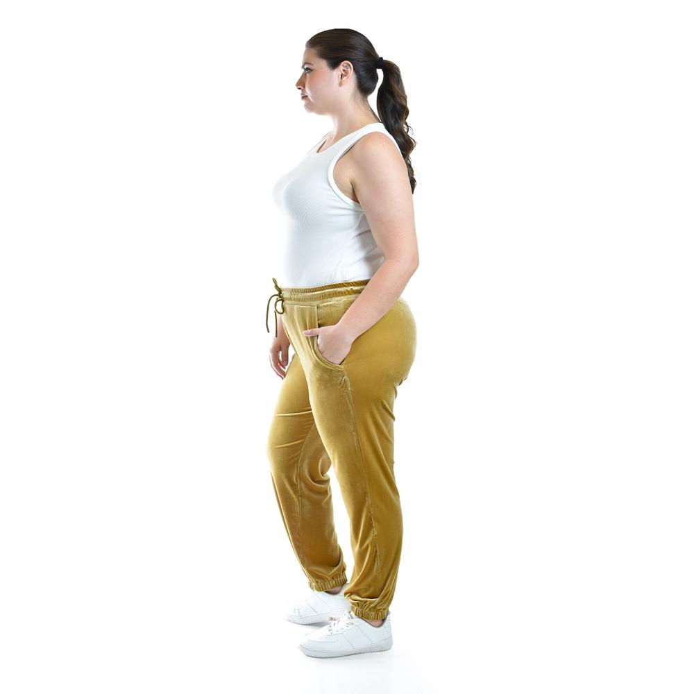 Pantalon jogger de terciopelo Roman Fashion /Tallas Extras, 7127 (Mostaza)