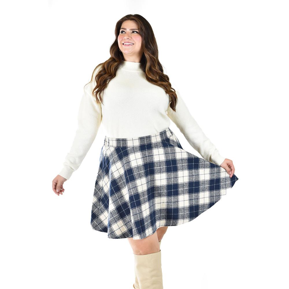 Falda a cuadros Roman Fashion / Tallas Extras, 3721 (Azul marino)