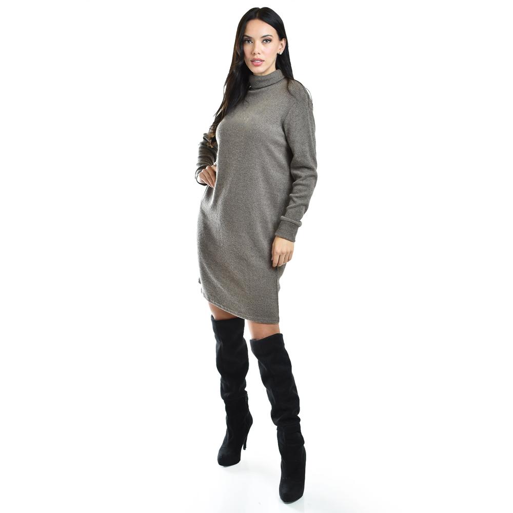 Vestido de punto con cuello alto Roman Fashion /Juvenil, 3821 (Cafe)