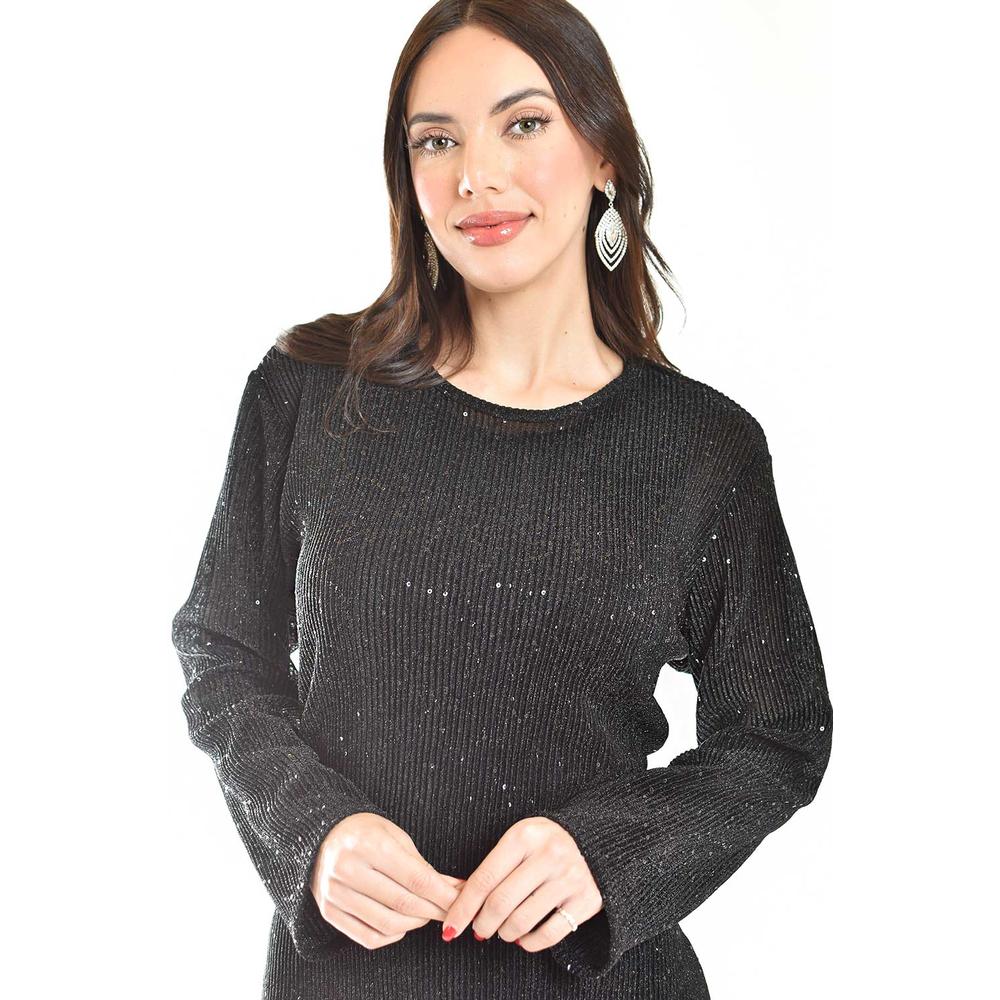 Vestido glitter con lentejuela Roman Fashion /Juvenil, 4222 (Negro)