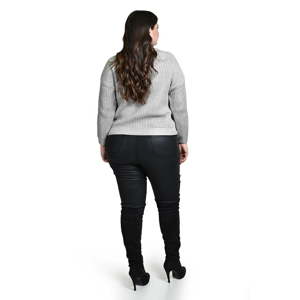 Sueter efecto metalico Roman Fashion /Tallas Extras, 4007 (Plateado)