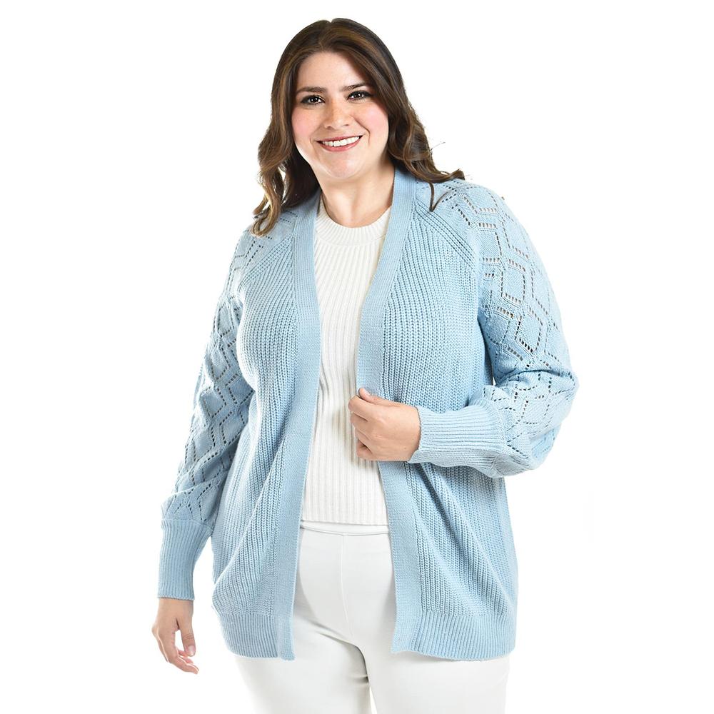 Cardigan de punto Roman Fashion /Tallas Extras, 41849 (Azul claro)