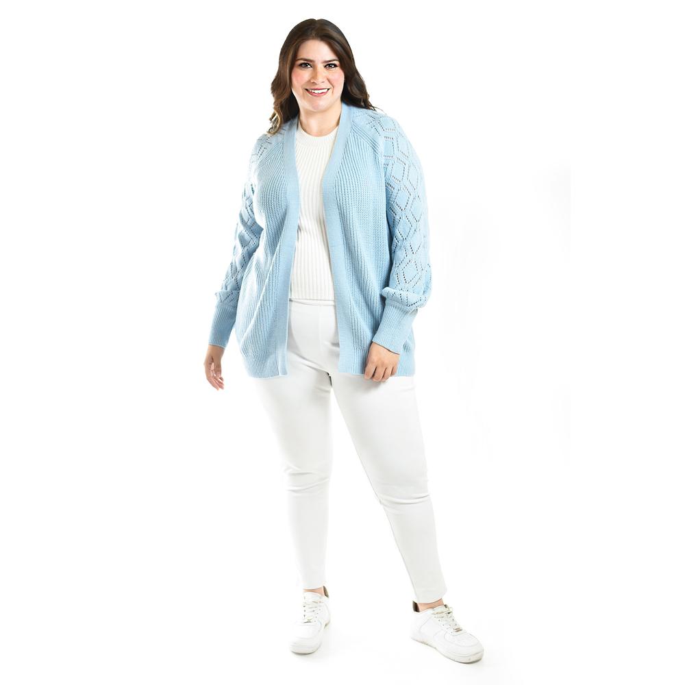 Cardigan de punto Roman Fashion /Tallas Extras, 41849 (Azul claro)