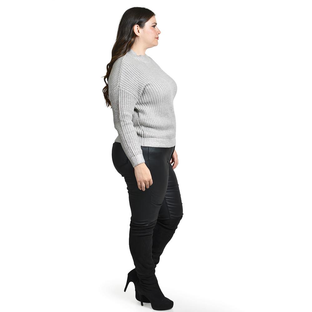 Sueter efecto metalico Roman Fashion /Tallas Extras, 4007 (Plateado)