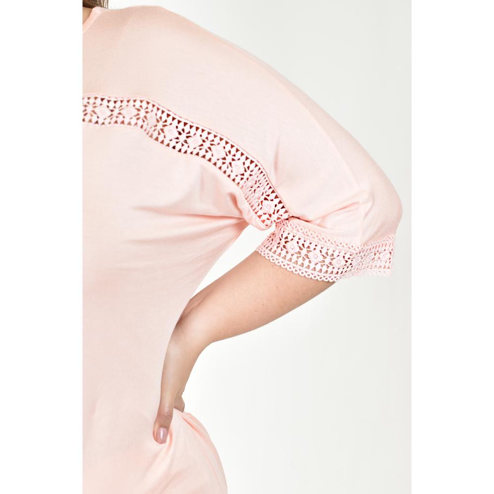 Blusa con detalle de encaje Roman Fashion /Tallas Extras, 242 (Palo de rosa)