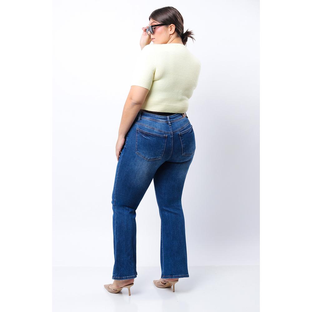 Jeans acampanado Tallas Extras, 1639 (Azul Medio)